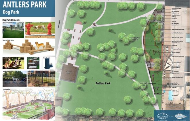 An overview of the Antler's Dog park opening fall 2023