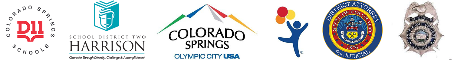 logos D11, D2, City, Children's Hospital Colorado, 4th Judicial DA, Colorado Springs police