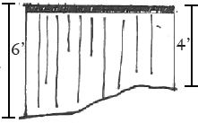 Diagram showing fence height is measured on the larger side