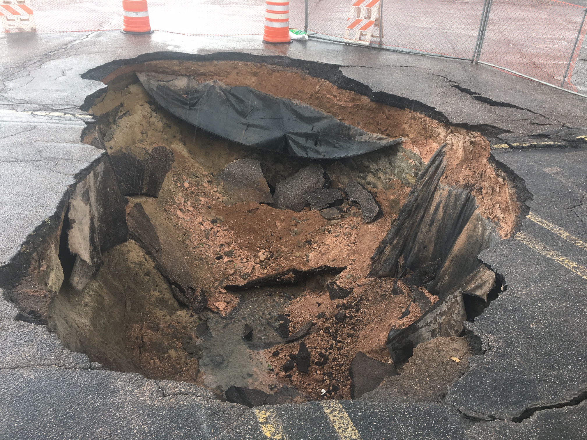 Crews To Repair Sinkhole After Stormwater Pipe Fails