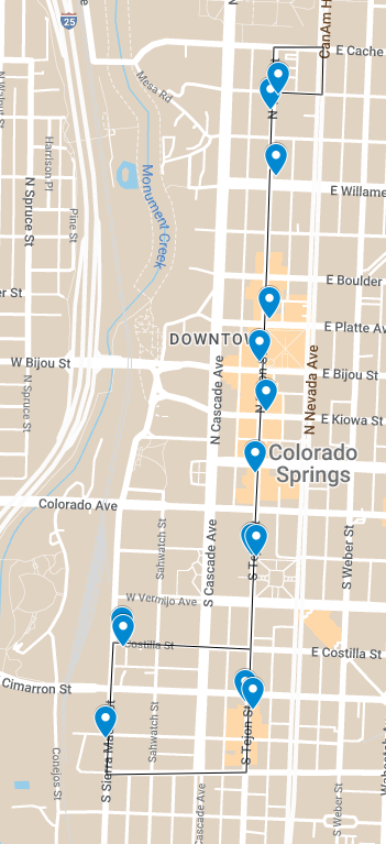 downtown shuttle stops map