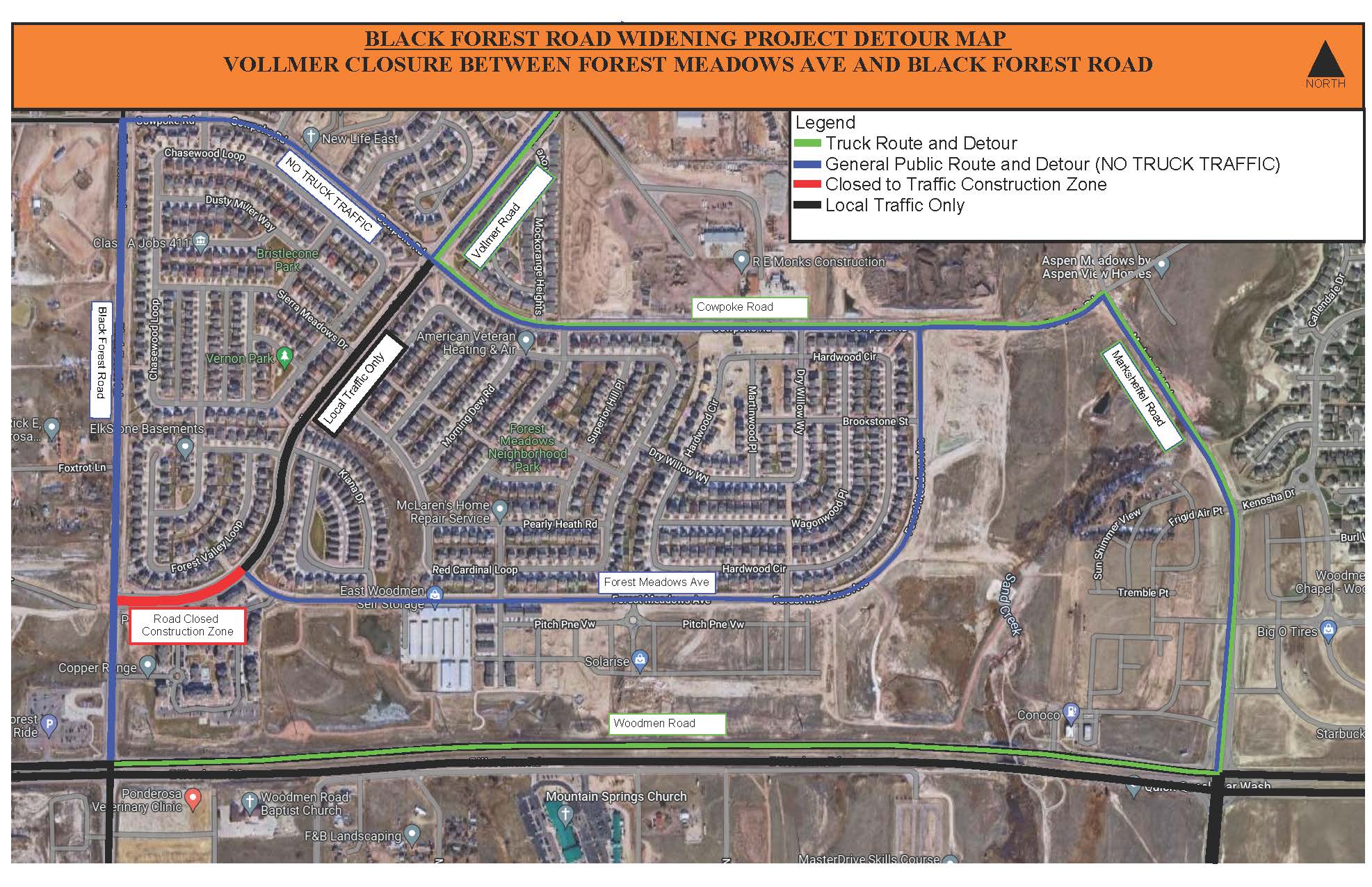 map of Vollmer Closure Jan.-March 2023