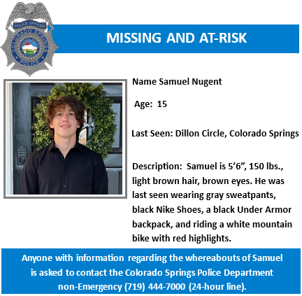 Samuel Bugent, an at-risk teen as of 5/24/2023