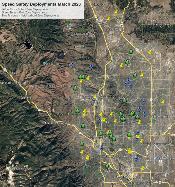 Map Depicting Speed Safety Camera Locations