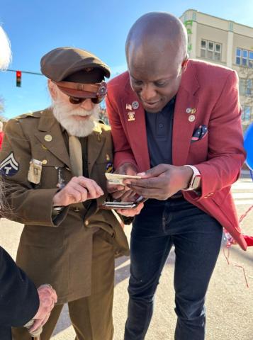 Mayor Yemi and a 99 year-old veteran