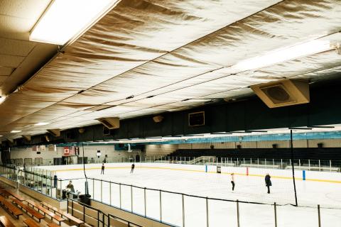 Sertich Ice Rink with resident users on the ice.