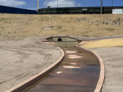 The smaller reservoir pictured has also been completed. It links to the larger reservoir via a narrow channel.