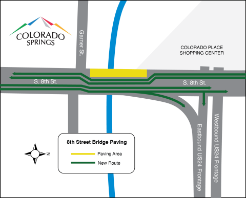 8th Street Corridor Improvements Project reconfiguration. See accompanying text on this page for the full details of the closure and/or any detours in place.
