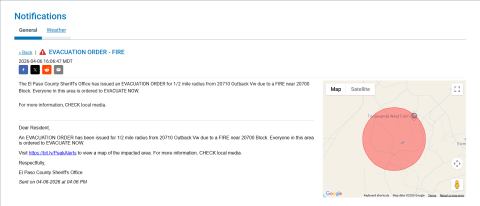 A view of the peak alerts map that is now included in peak alerts