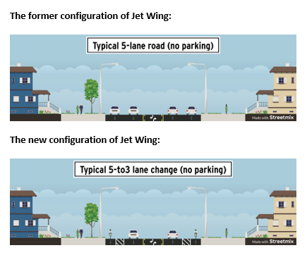 graphics of change to roadway