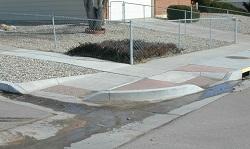 Concrete pedestrian ramp