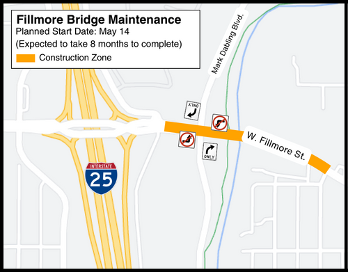 Fillmore bridge maintenance map (info on webpage)