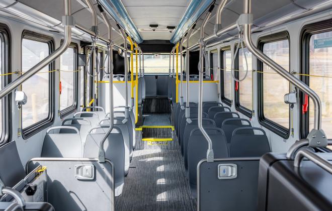 inside of empty bus