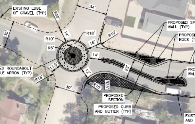 A prject map of the 7th street and Cucharras improvements project