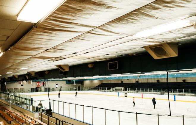 Sertich Ice Rink with resident users on the ice.
