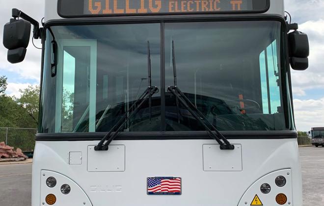 front of electric bus