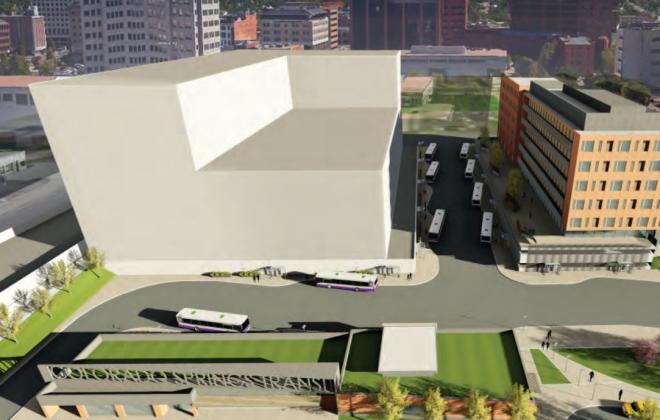 Rendering of a downtown transit station