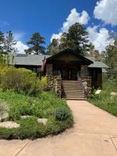 The front entrance to the Starsmore Visitor Center in North Cheyenne Canon.