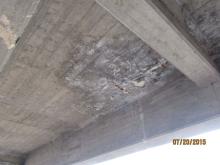 Deterioration under the bridge deck
