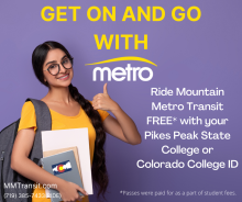 A flyer for Mountain Metro's College Pass program