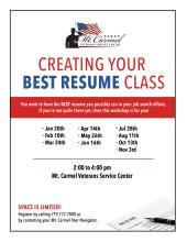 A flyer- for the "creating your best resume" class