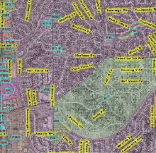 A snapshot of the zoning districts near Constitution Avenue and Murray Boulevard