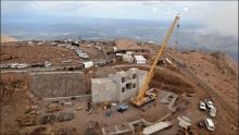 Aerial view of summit house construction on Pikes Peak